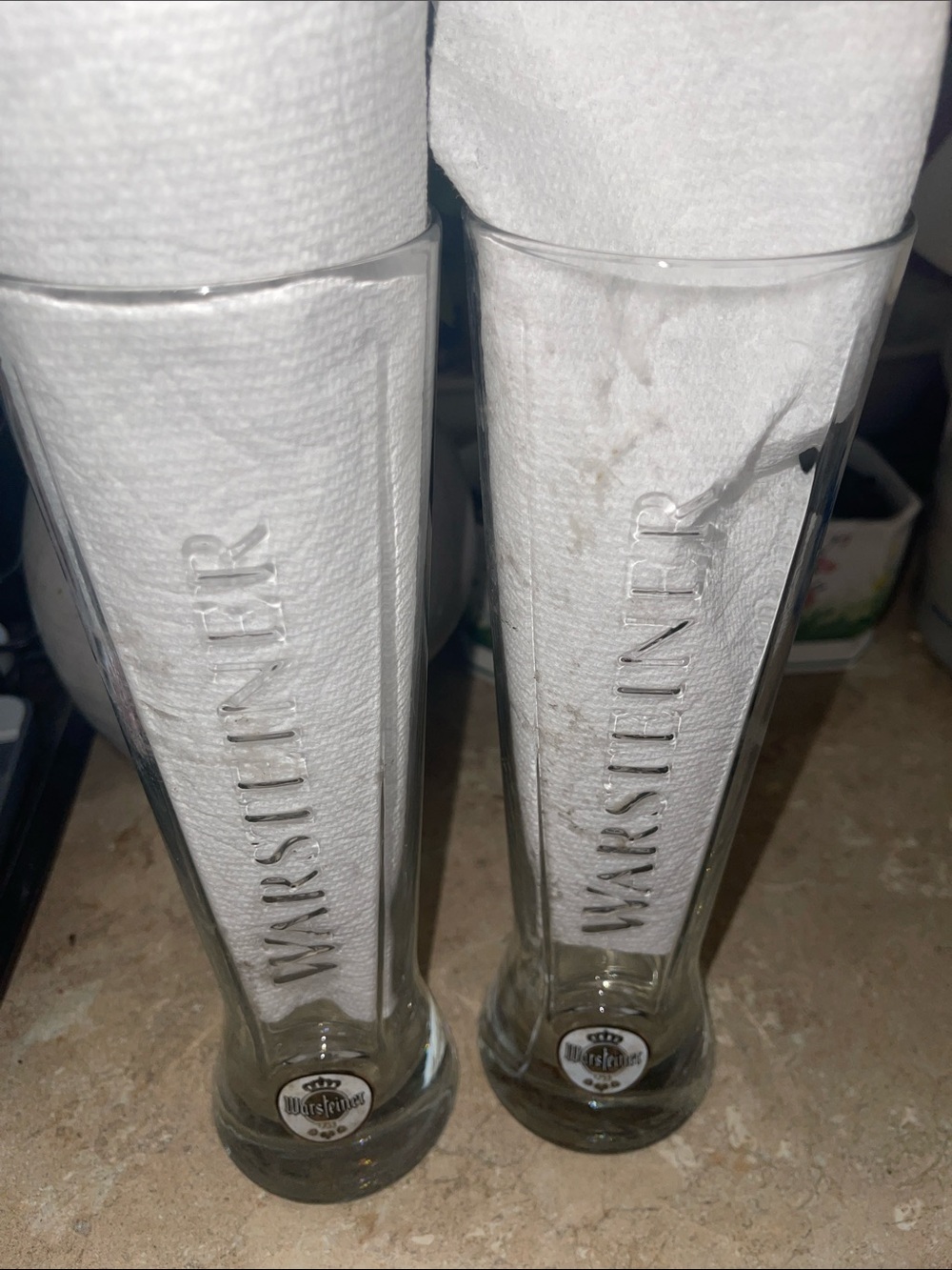 Warsteiner German Beer Glass 0.4L Breweriana  Barware (2)